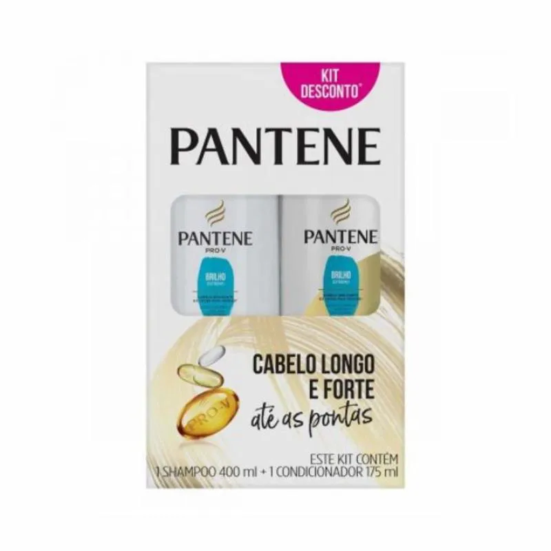 KIT PANTENE BRILHO EXTREMO SHAMPOO 400ML + CONDICIONADOR 175ML