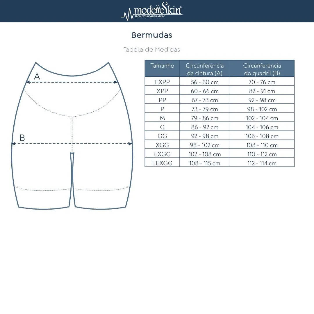 BERMUDA PóS CIRURGICA REFORçO CULOTE EMANA 81100 MODELLESKIN XPP Preto