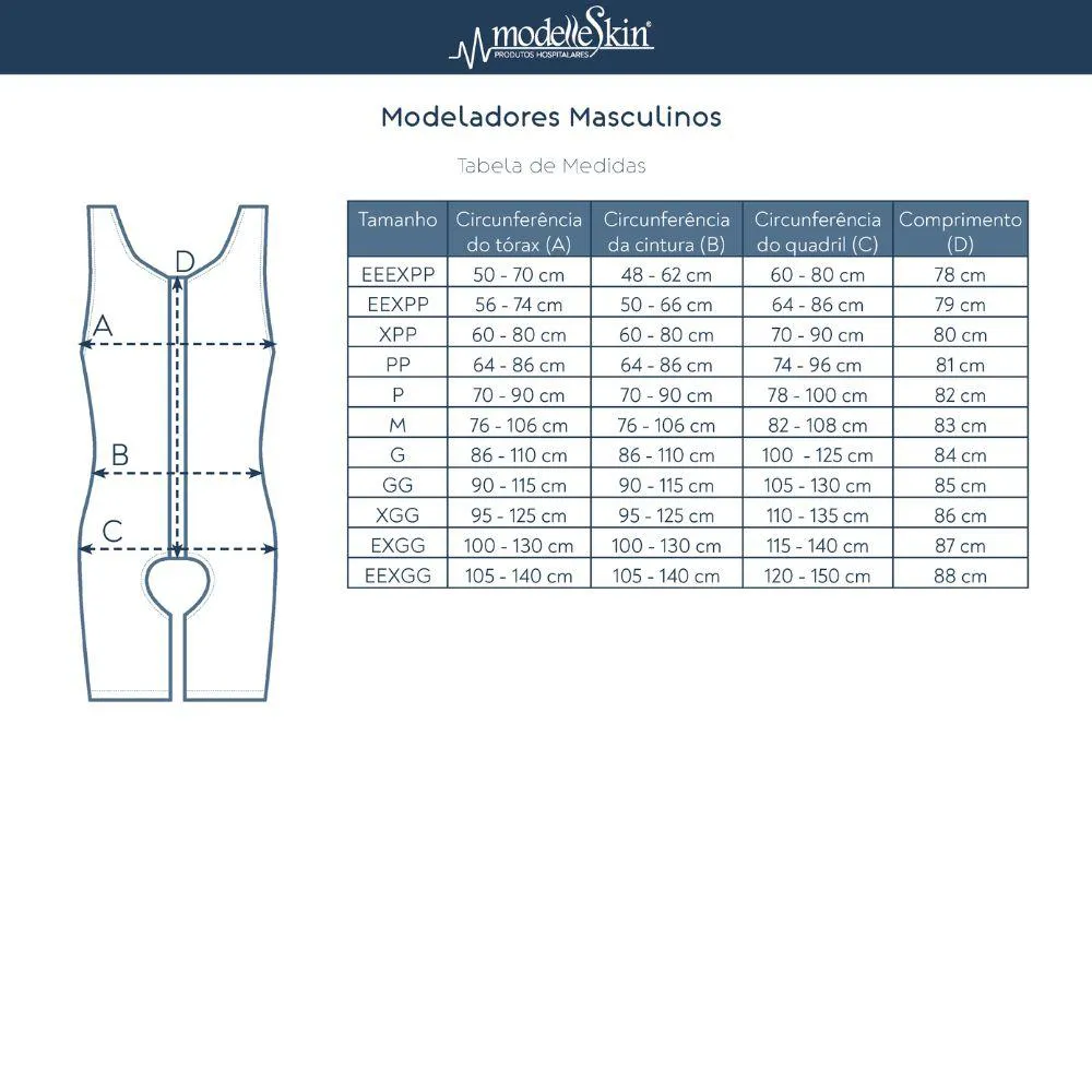CINTA CIRúRGICA MASCULINA MACAQUINHO EMANA 84009 MODELLESKIN M Nude