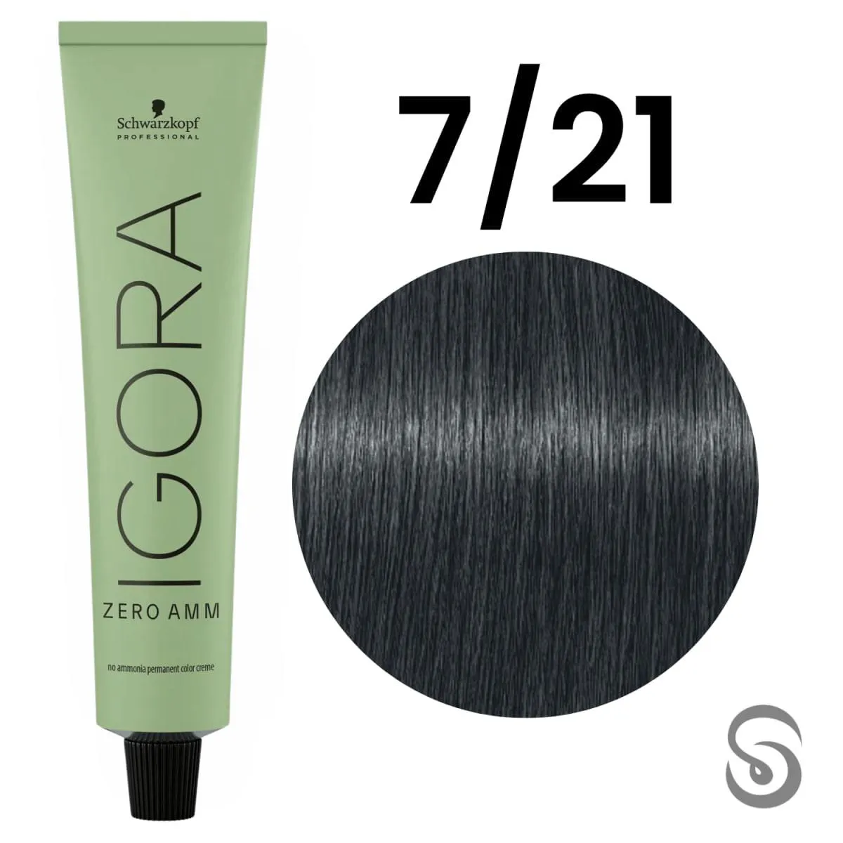 SCHWARZKOPF PROFESSIONAL IGORA ZERO AMM 7.21 LOURO MéDIO FUMê CINZA 60 ML