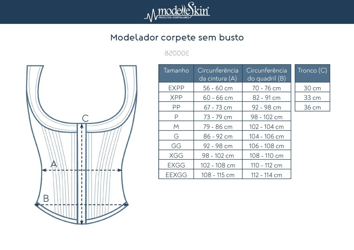 CINTA MODELADORA CRIO CORSELET 12B 82000EC 36CM MODELLESKIN G Preto