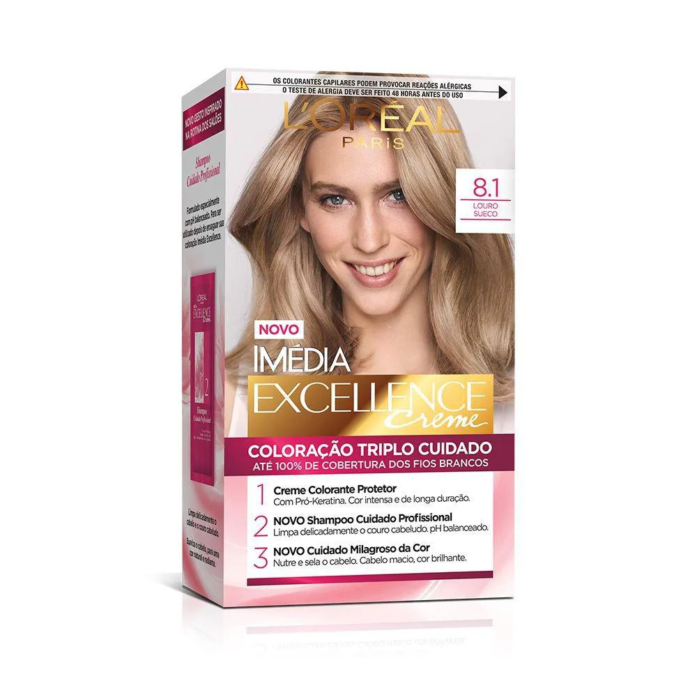 TINTURA IMEDIA LOREAL LOURO SUECO 8,1