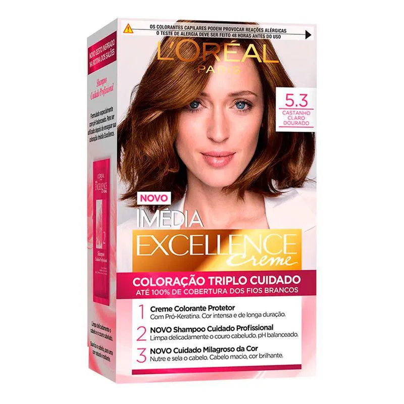 TINTURA LORéAL IMéDIA EXCELLENCE CREME N 5.3 CASTANHO CLARO
