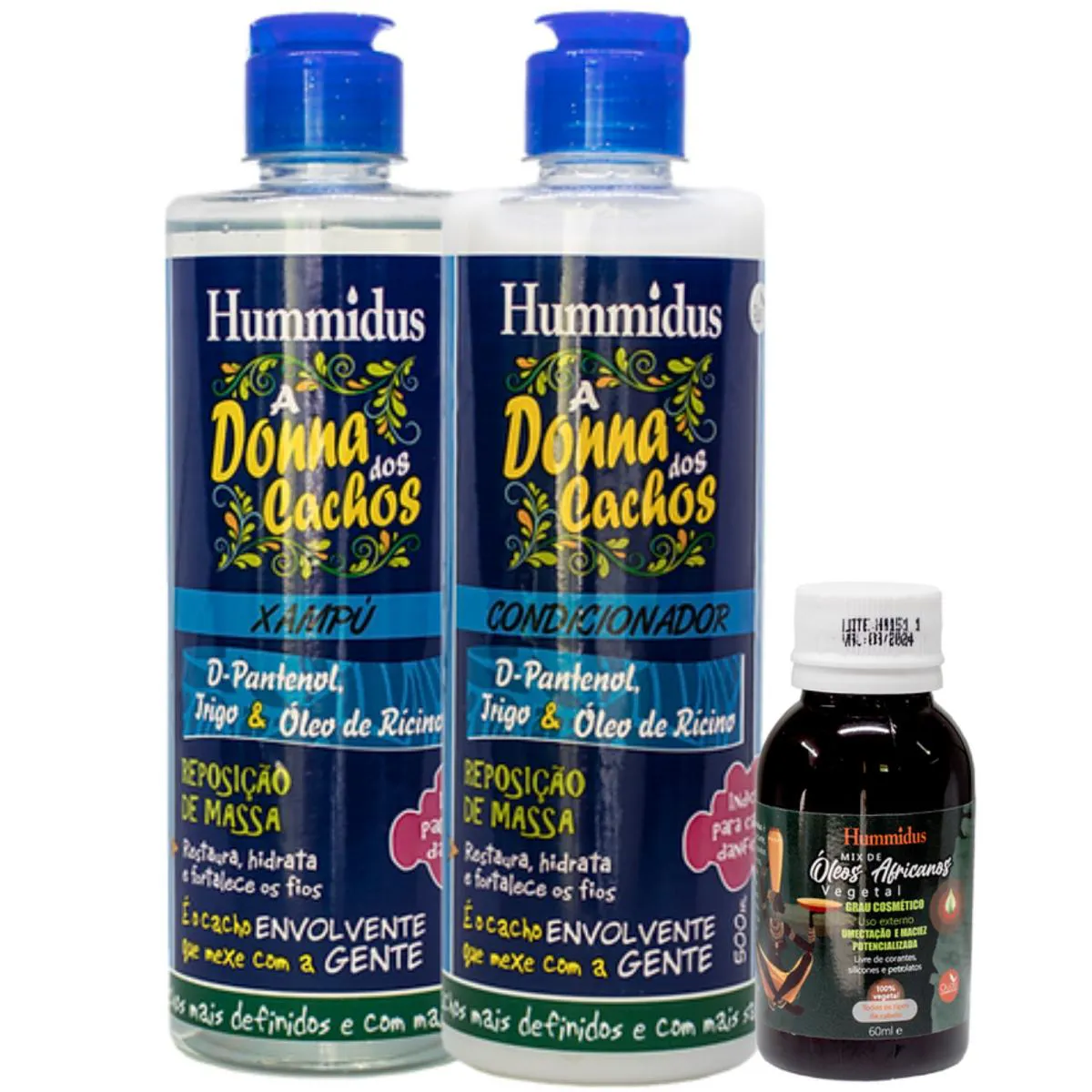 SHAMPOO E CONDICIONADOR D-PANTENOL TRIGO E ÓLEO DE RíCINO - MIX ÓLEO AFRICANOS