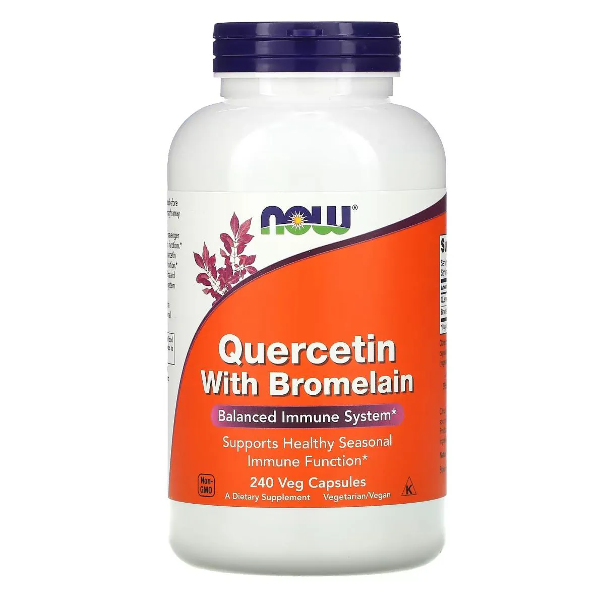 QUERCET COM BROMELINA 240 CAPSULAS VEGANA - NOW FOODS