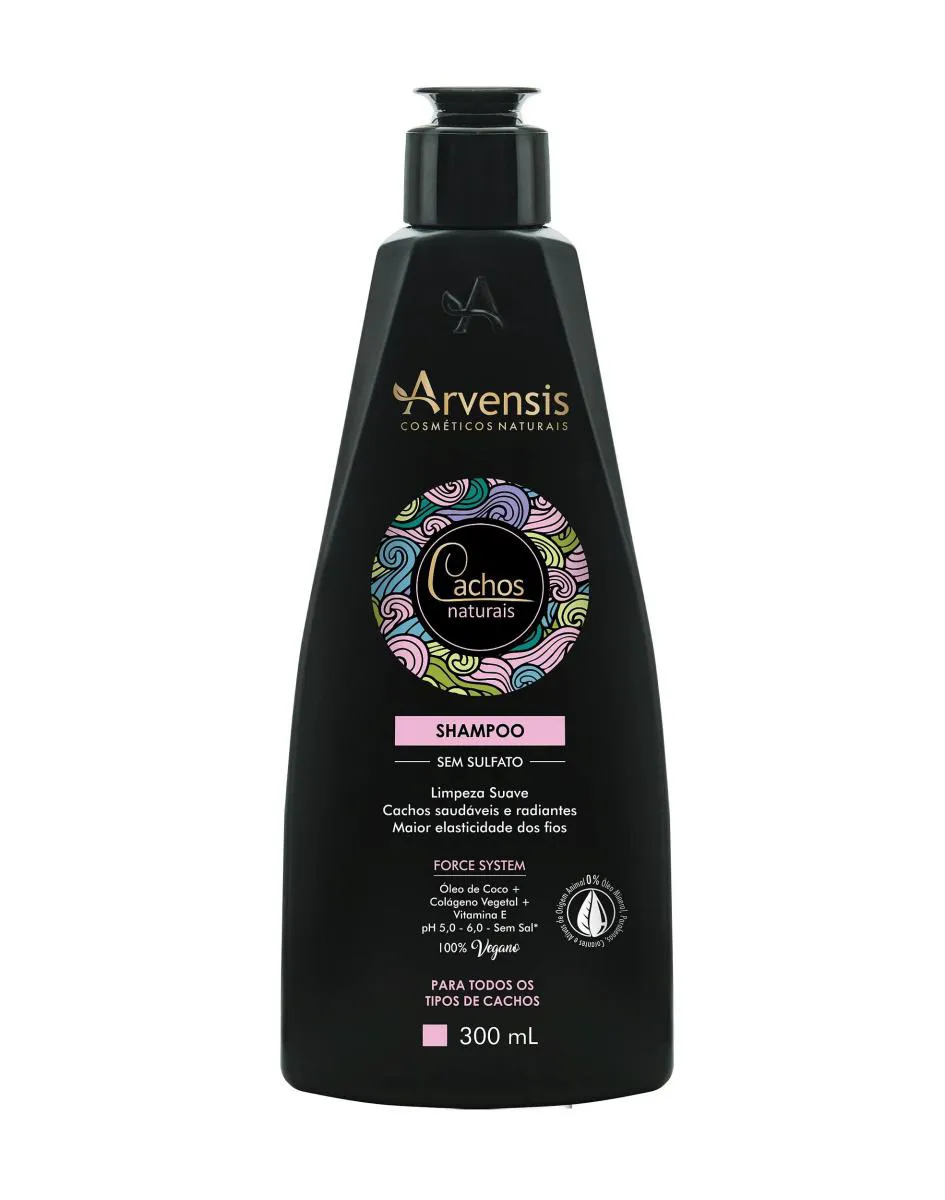 SHAMPOO CACHOS NATURAIS SEM SULFATO - 300ML ARVENSIS