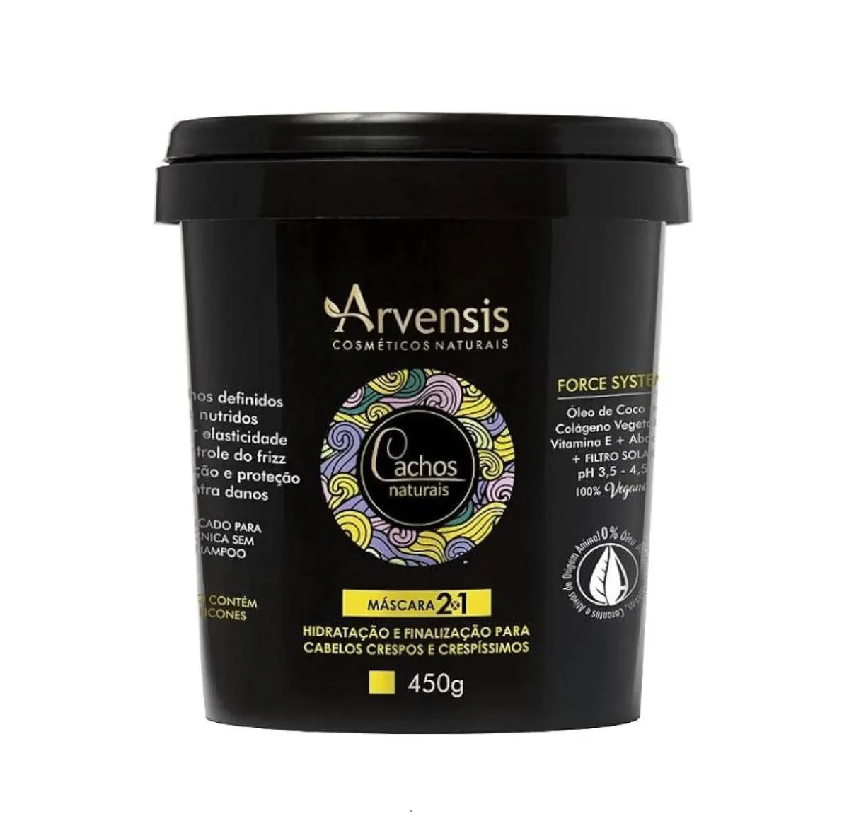 MASCARA 2 EM 1 CACHOS NATURAIS 450G (CRESPOS E CRESPÍSSIMOS) ARVENSIS