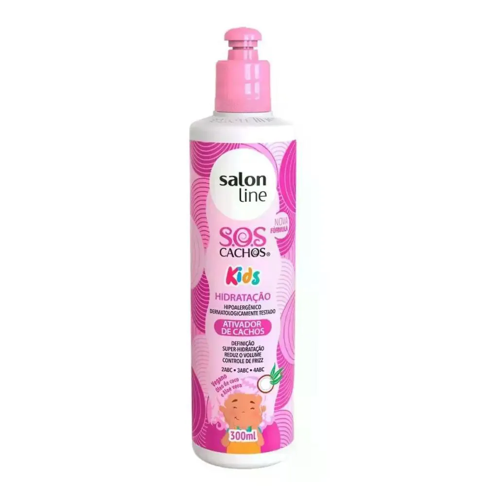 ATIVADOR DE CACHOS SOS KIDS HIDRATAçãO SALON LINE 300ML
