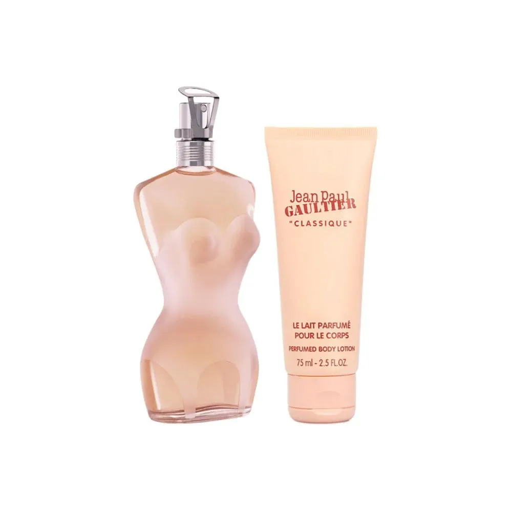 KIT JEAN PAUL GAULTIER CLASSIQUE FEMININO EDT 50ML + BODY LOTION 75ML