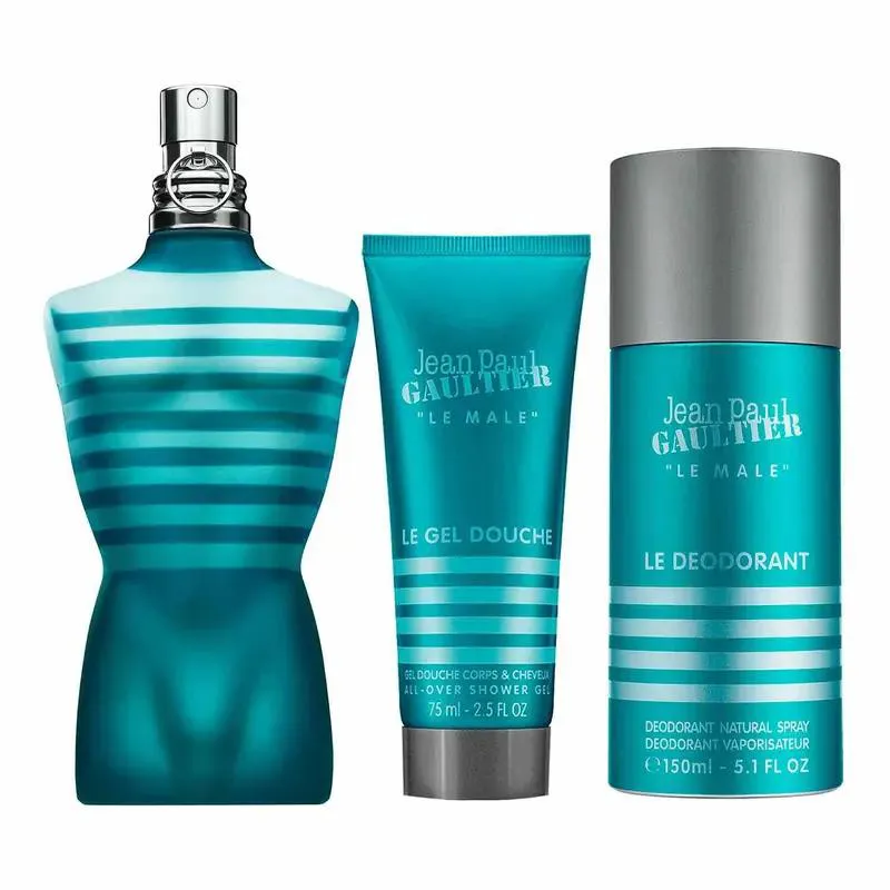 KIT JEAN PAUL GAULTIER LE MALE EDT 125ML + DESODORANTE SPRAY 150ML + SHOWER GEL 75ML