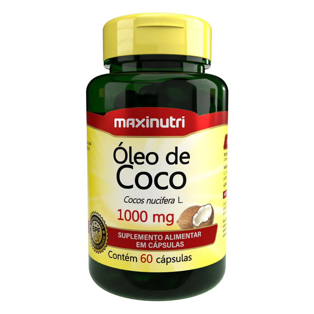 ÓLEO DE COCO EXTRA VIRGEM 60 CAPSULAS 1000MG MAXINUTRI