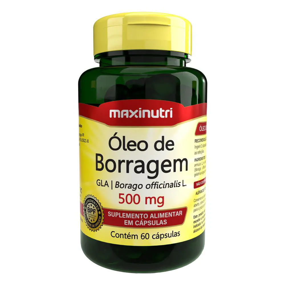 ÓLEO DE BORRAGEM 500MG 60 CáPSULAS MAXINUTRI