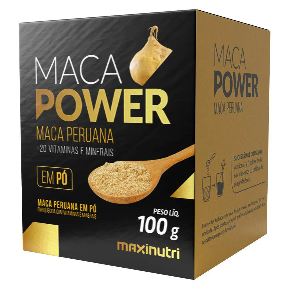 MACA POWER EM Pó 100G COM VITAMINAS E MINERAIS MAXINUTRI