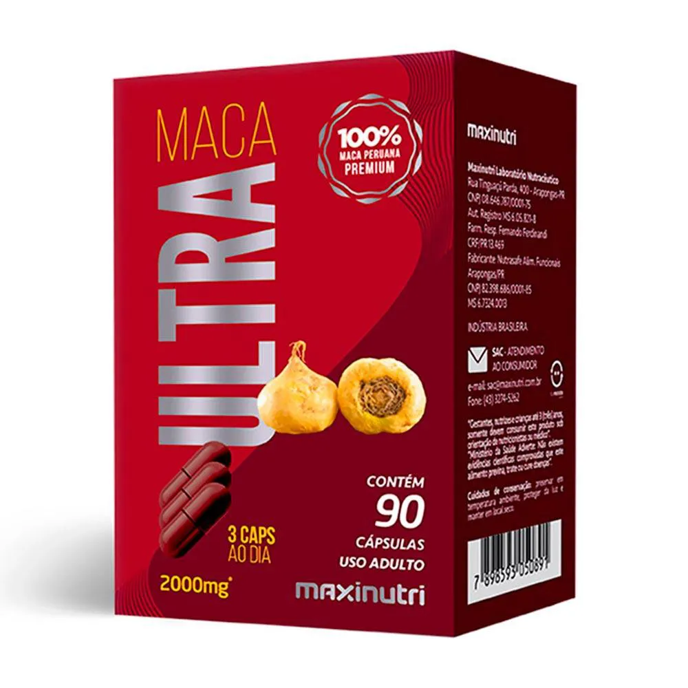 MACA PERUANA ULTRA 2000MG 100% MACA 90 CAPS MAXINUTRI