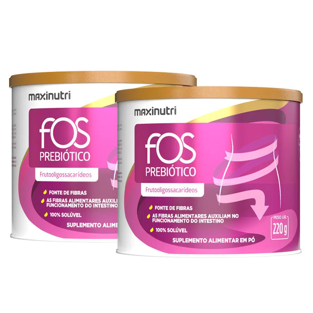 KIT 2 SUPLEMENTO FOS RICO EM FIBRA PREBIóTICA 220G MAXINUTRI