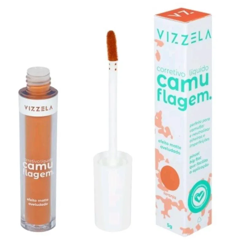 CORRETIVO LIQUIDO CAMUFLAGEM LARANJA VIZELLA 5G