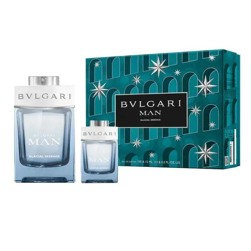 KIT BULGARI MAN GLACIAL ESSENCE EAU DE PARFUM 100ML + EAU DE PARFUM 15ML