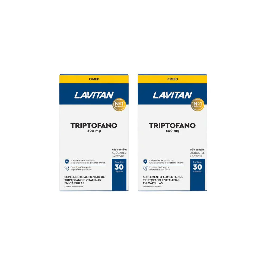 KIT 2 LAVITAN TRIPTOFANO 600MG - 30 CAPS - CIMED
