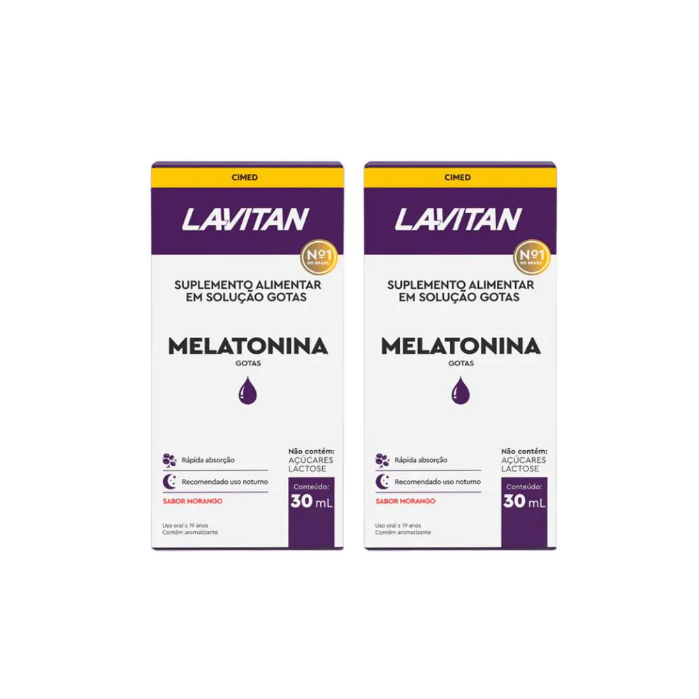 KIT 2 LAVITAN MELATONINA GOTAS SABOR MORANGO - 30 ML - CIMED
