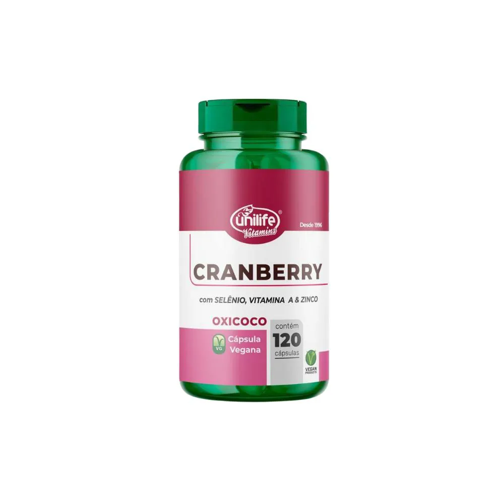 CRANBERRY SELêNIO, VIT A E ZINCO - 120 CAPS - UNILIFE