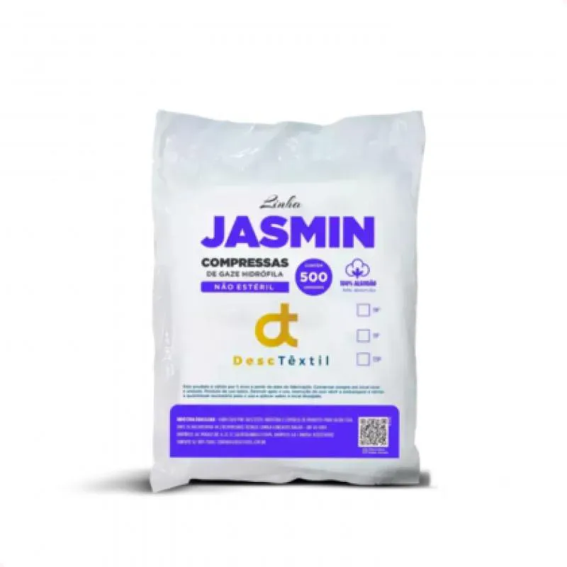 COMPRESSA DE GAZE 13 FIOS LINHA JASMIN DESCTêXTIL COM 500 UNIDADES