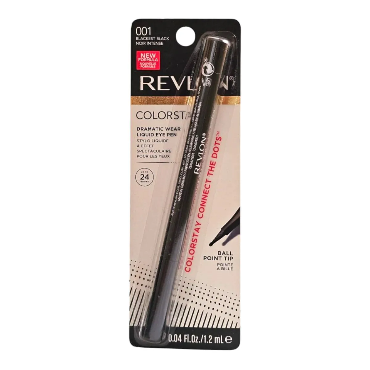 REVLON COLORSTAY LIQUID EYE PEN BALL POINT BLACKEST BLACK 001 - CANETA DELINEADORA 1,2ML