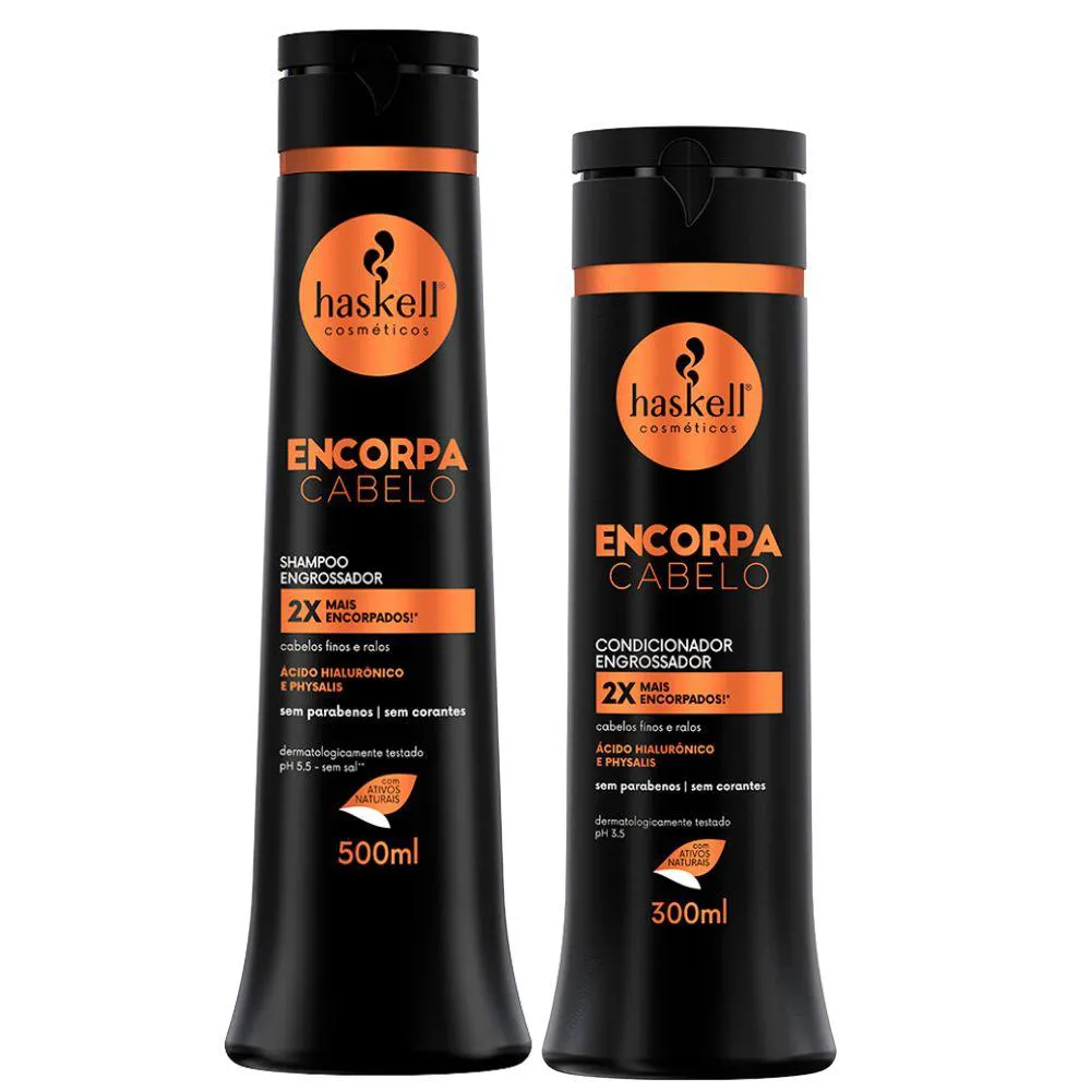 KIT SHAMPOO 500ML + CONDICIONADOR 300ML HASKELL ENCORPA CABELO