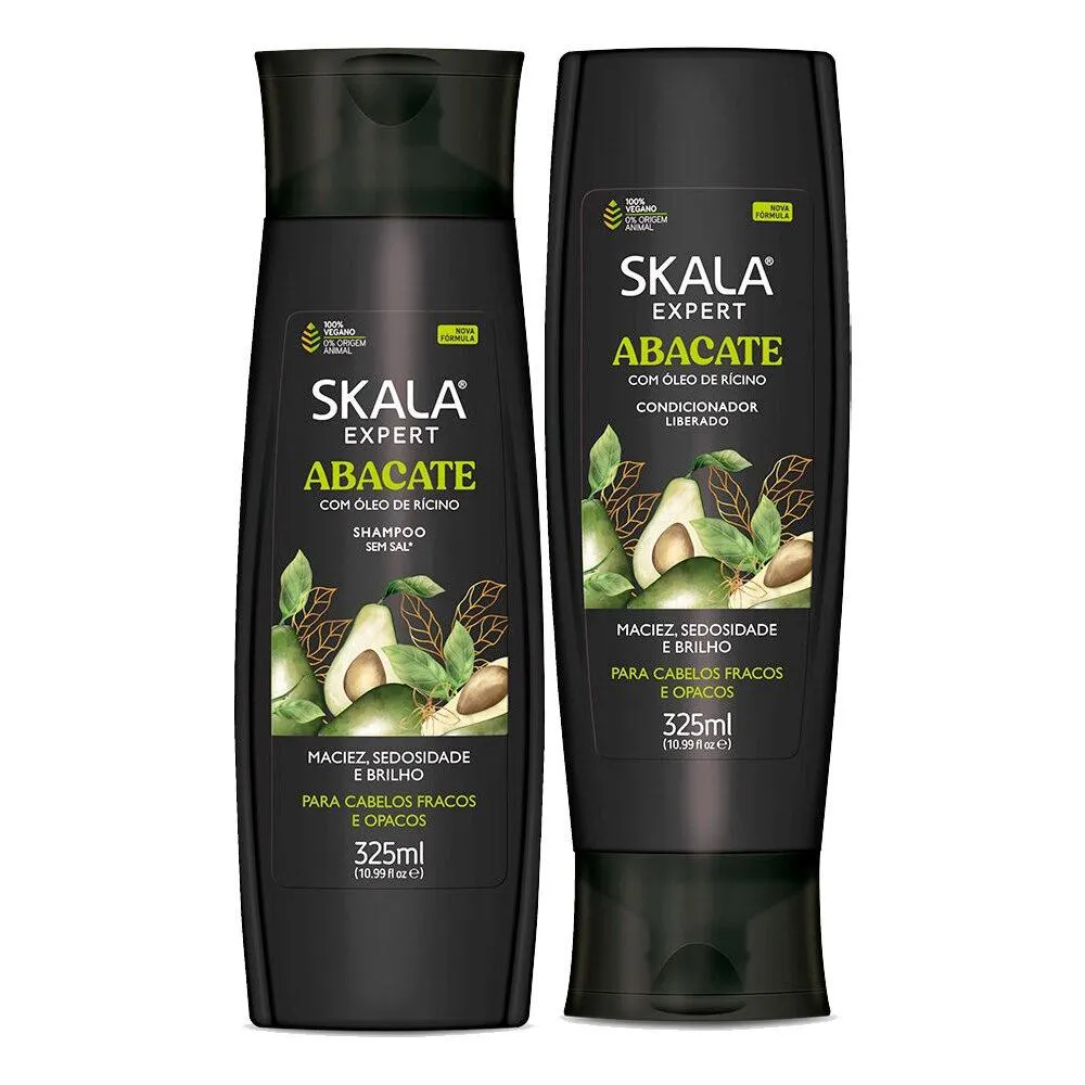 KIT SHAMPOO + CONDICIONADOR ABACATE ÓLEO DE RíCINO - SKALA