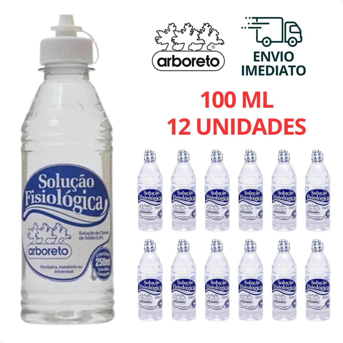 KIT COM 12 - SOLUcaO SORO FISIOLoGICO 0,9% 100 ML - ARBORETO 1224357 ...
