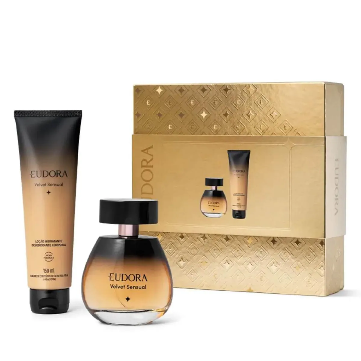KIT VELVET SENSUAL DESODORANTE COLôNIA 100ML + LOçãO DESODORANTE HIDRATANTE CORPORAL 150ML