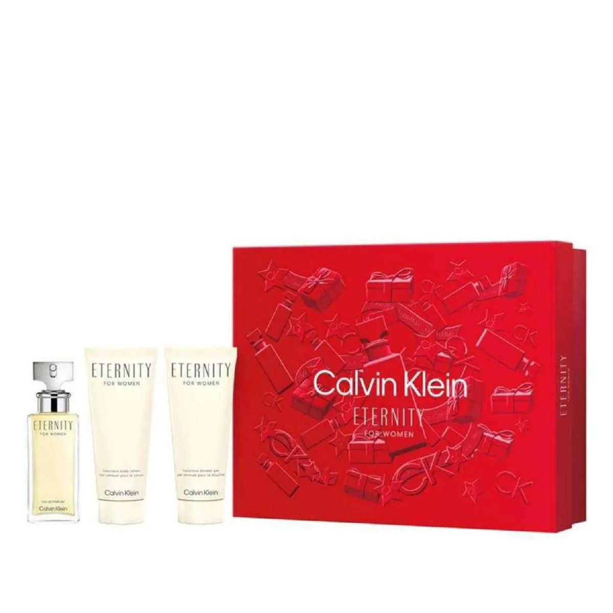 CONJUNTO ETERNITY FOR WOMEN CALVIN KLEIN FEMININO EDP 50ML + LOçãO CORPORAL 100ML + GEL DE BANHO 100ML
