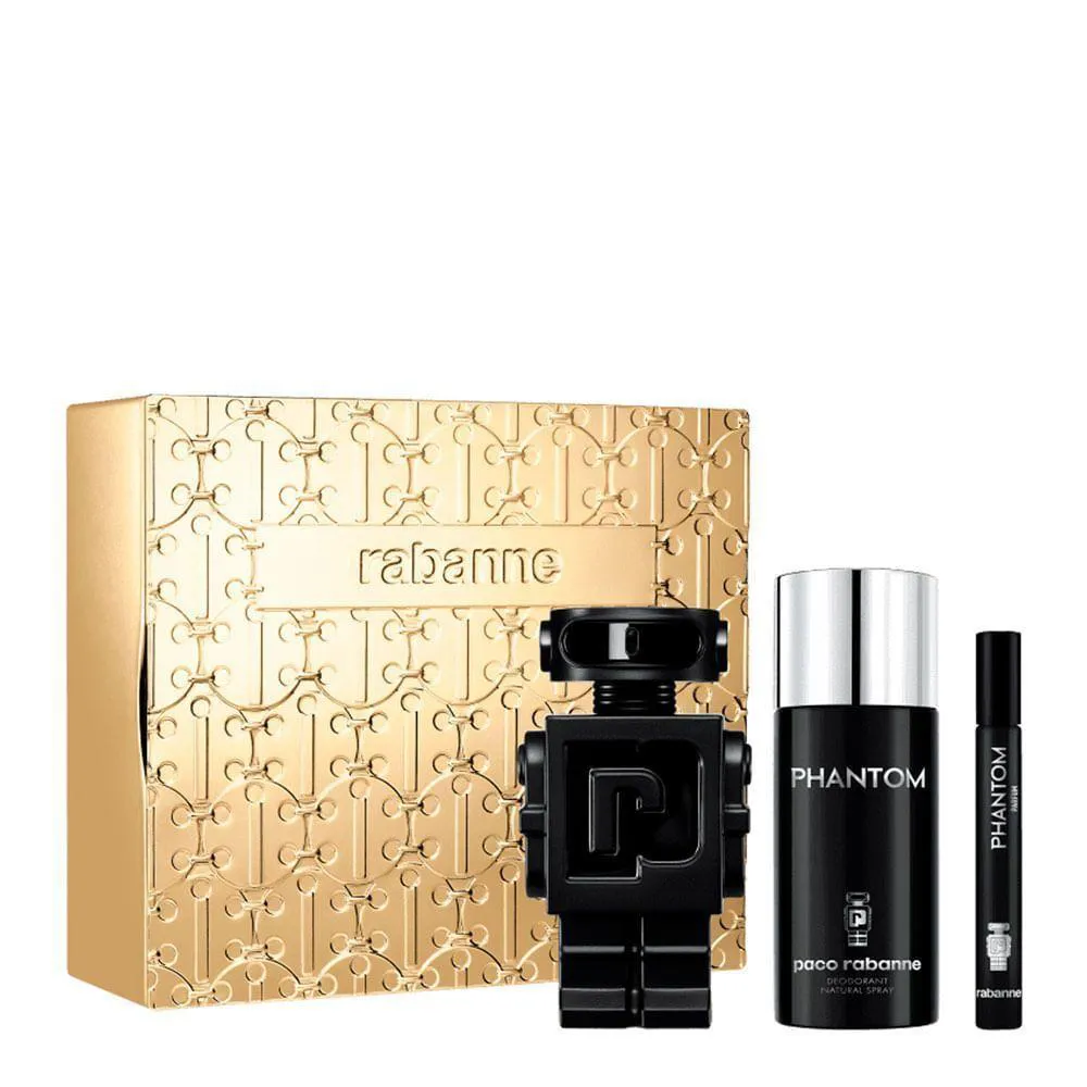 KIT PACO RABANNE PHANTOM - PARFUM 100ML + PARFUM 10ML + DESODORANTE 150ML