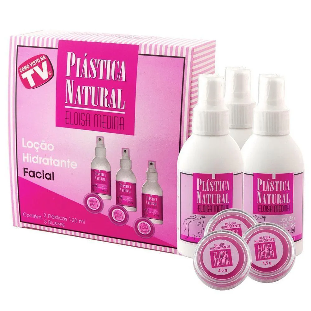 PLáSTICA NATURAL ELOISA MEDINA REJUVENESCEDOR FACIAL 120ML KIT COM 3