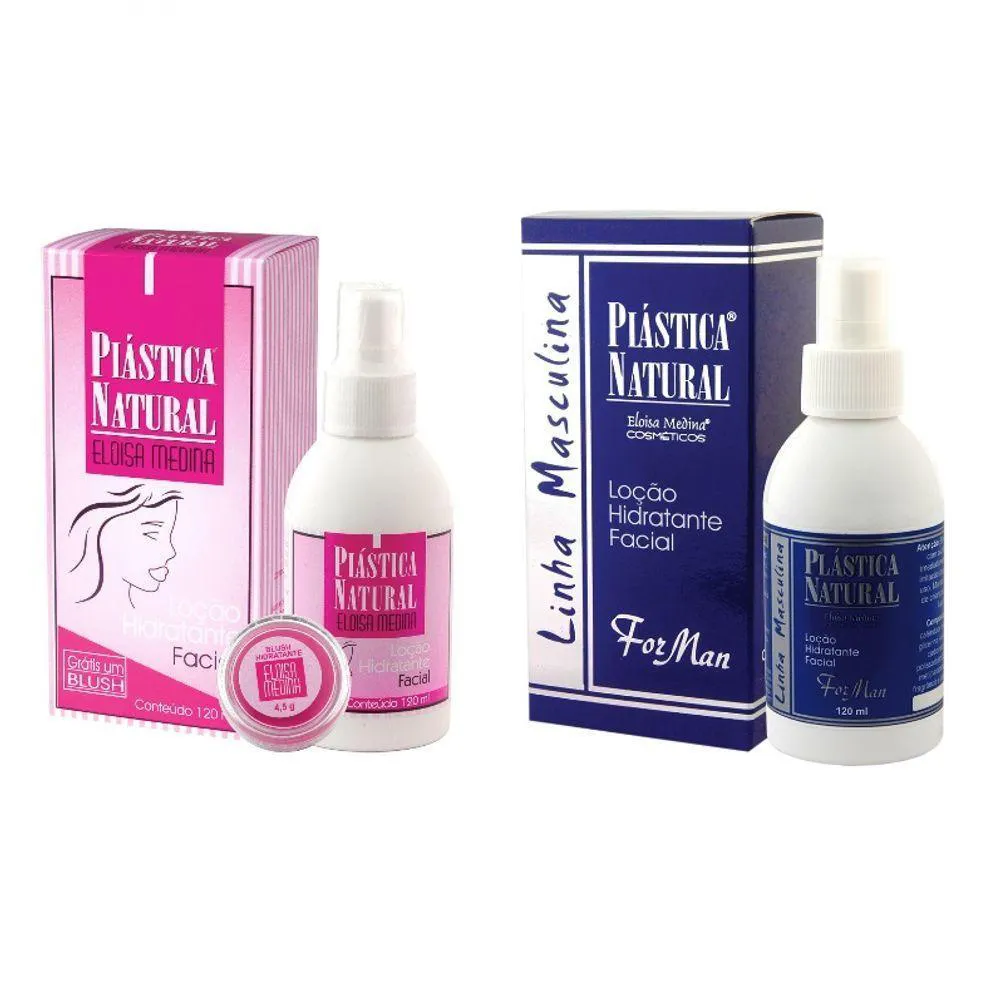 PLáSTICA NATURAL ELOISA MEDINA REJUVENESCEDOR FACIAL 1 FEMININA 120 + 1 MASCULINA 120ML