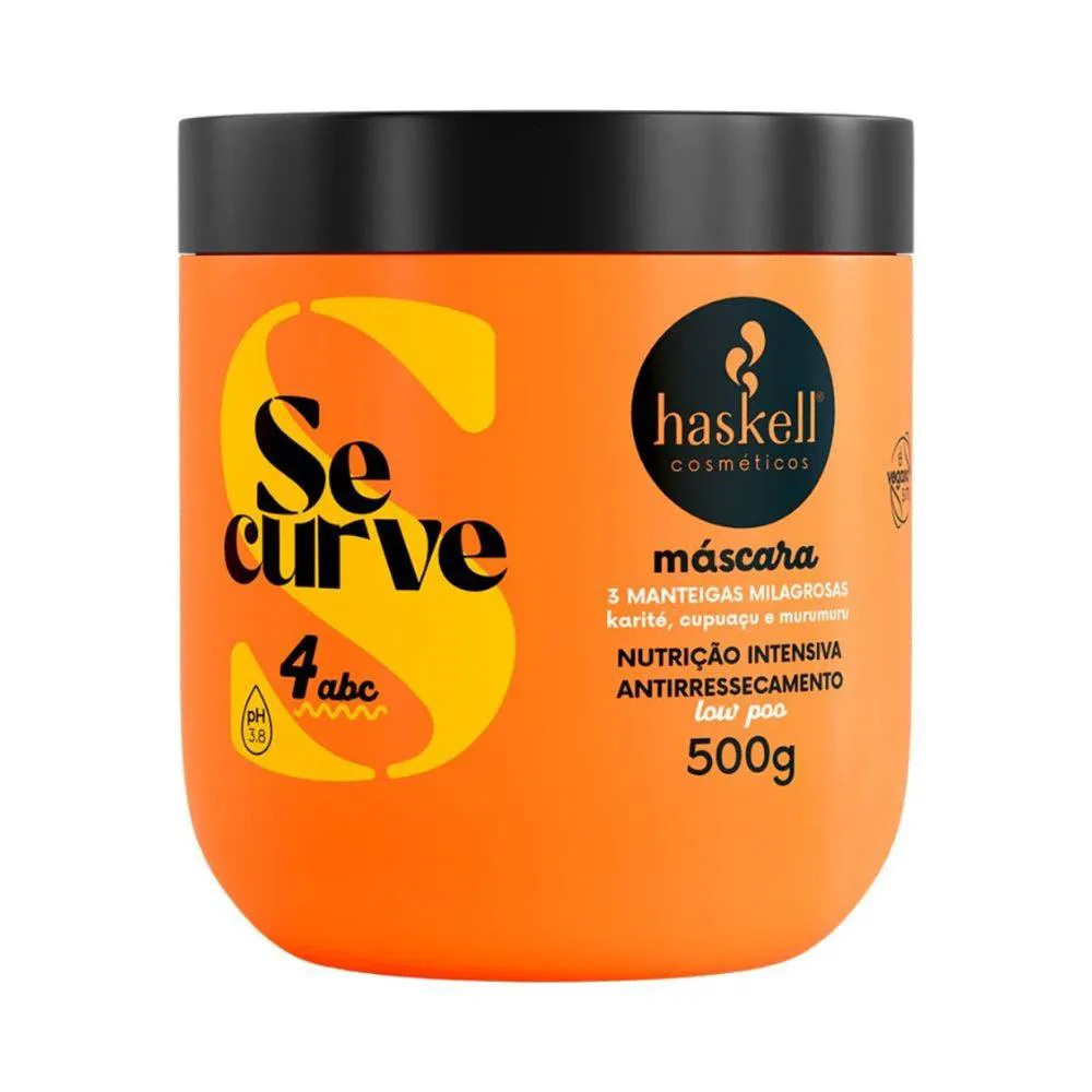 MáSCARA CAPILAR HASKELL 3 MANTEIGAS SE CURVE 500G