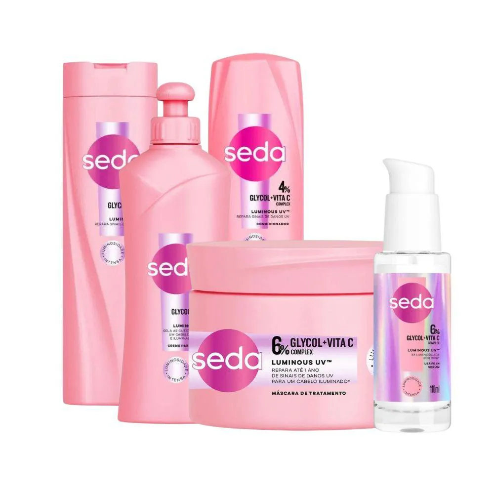 KIT SEDA LUMINOUS GLYCOL COMPLETO (5 PRODUTOS)