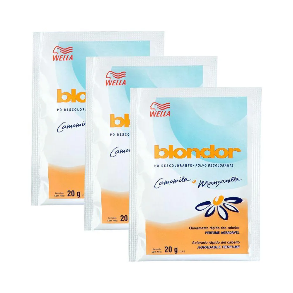 KIT DESCOLORANTE BLONDOR CAMOMILA 20G (3 UNIDADES)