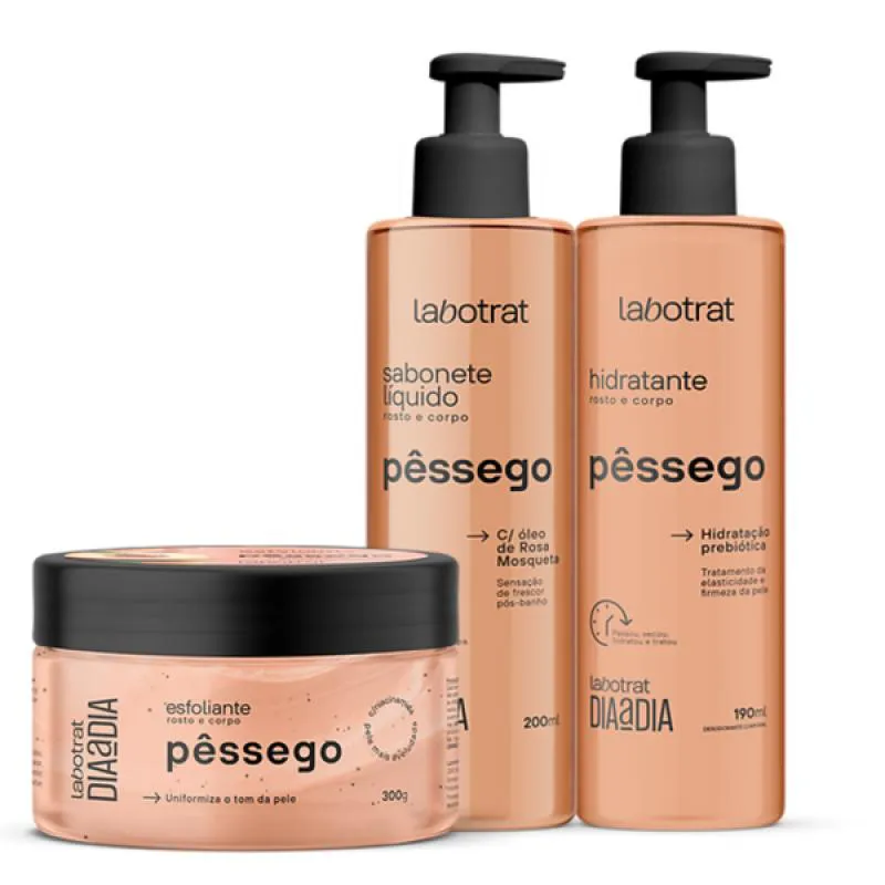 KIT DIA A DIA PêSSEGO ESFO 280ML + SABO 200ML + HIDRA 190ML