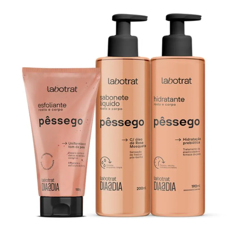 KIT DIA A DIA PêSSEGO ESFO 150ML + SABO 200ML + HIDRA 190ML