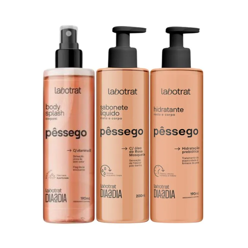 KIT DIA A DIA PêSSEGO BODY SPLASH + HIDRATANTE + SABONETE