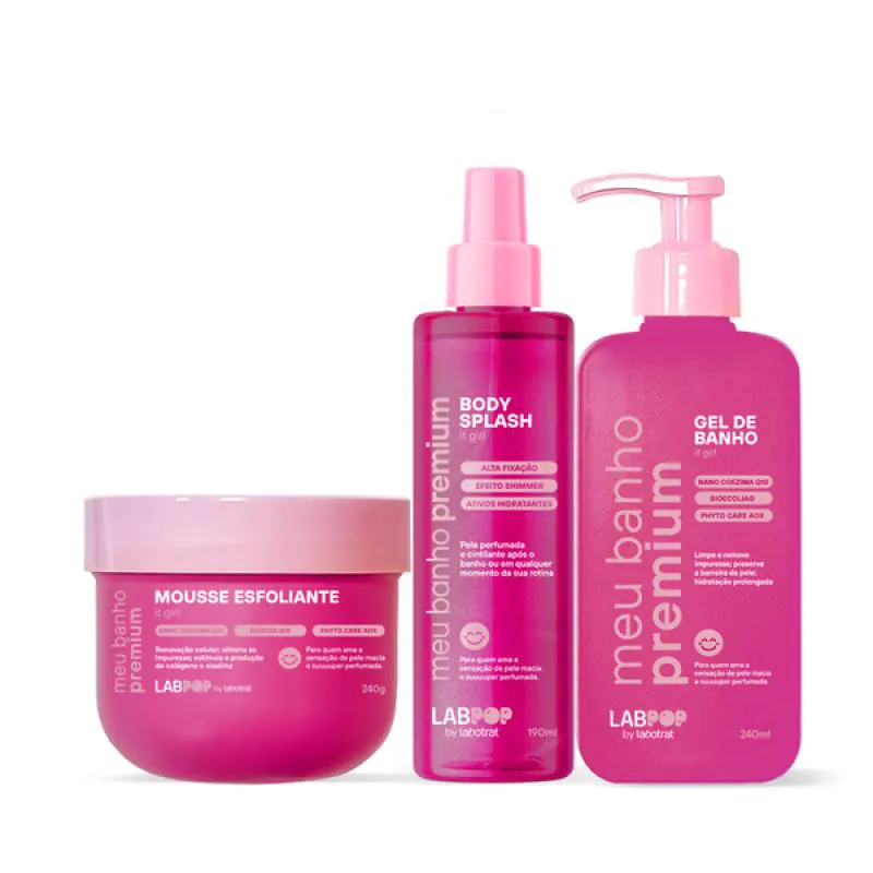 LABOTRAT LABPOP IT GIRL ESFOLIANTE + GEL DE BANHO + BODY SPLASH