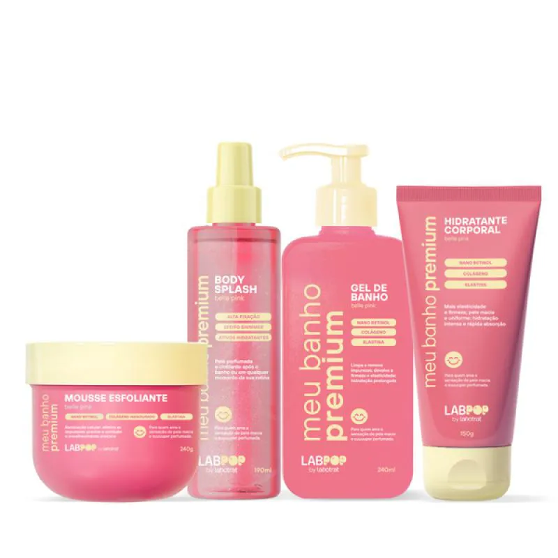LABOTRAT LABPOP BELLE PINK LINHA COMPLETA 4 PRODUTOS