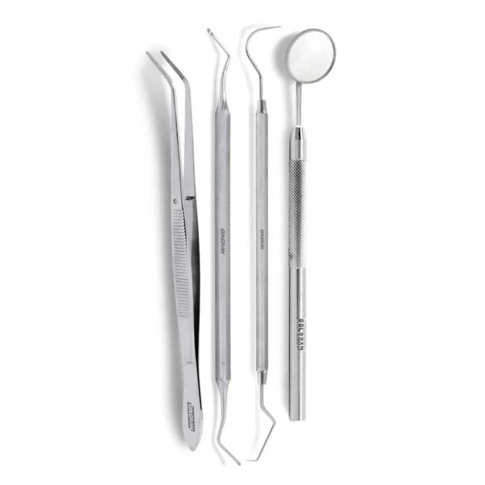 KIT DE INSTRUMENTAIS DE ATENDIMENTO CLíNICO COMPLETO GOLGRAN Prata