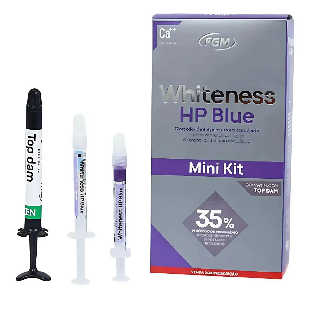 KIT CLAREADOR PARA CONSULTóRIO WHITENESS HP BLUE 35% FGM 1 Paciente