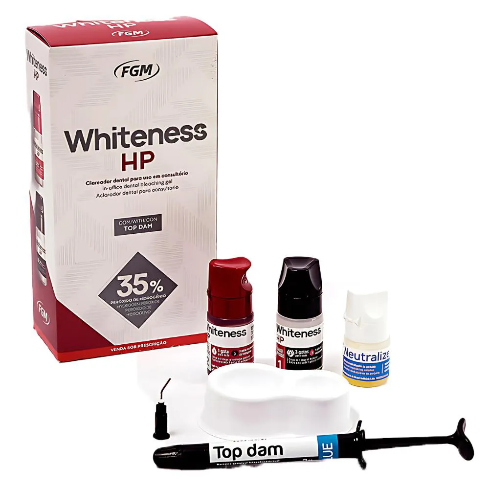 KIT CLAREADOR DENTAL PARA CONSULTóRIO WHITENESS HP 35% FGM 3 Pacientes