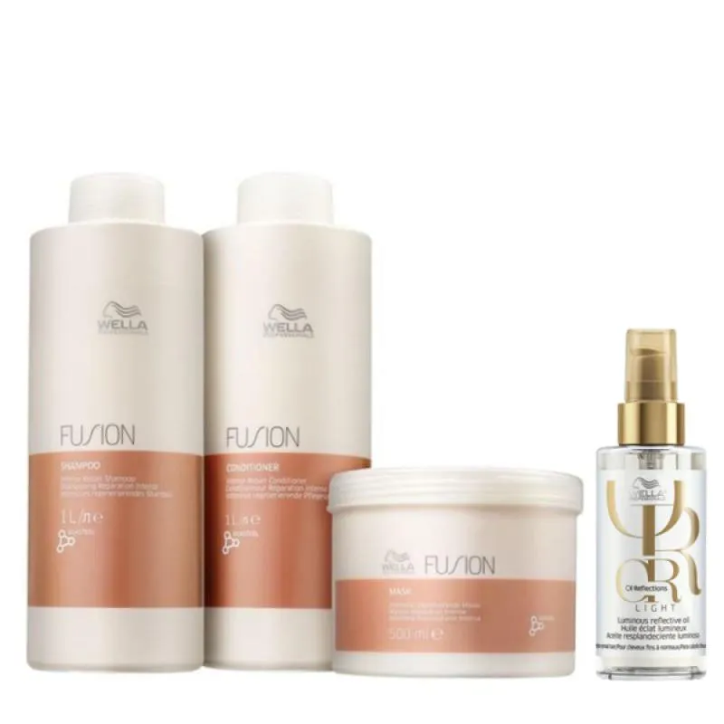 KIT WELLA FUSION KIT COMPLETO SALãO + ÓLEO LIGHT 100ML