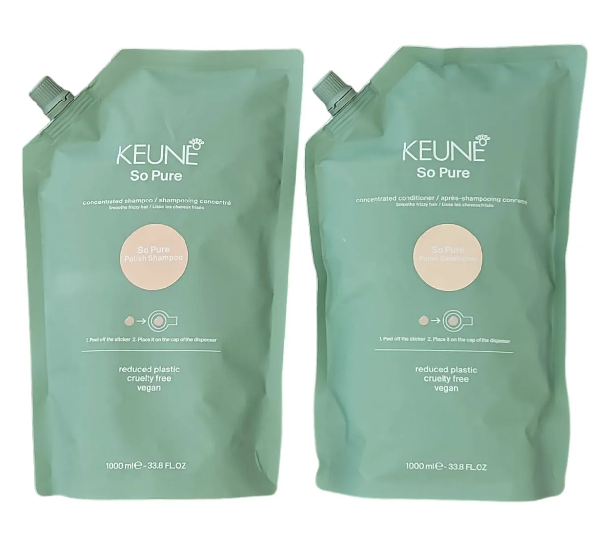 KEUNE SHAMPOO + CONDICIONADOR SO PURE POLISH 1000ML