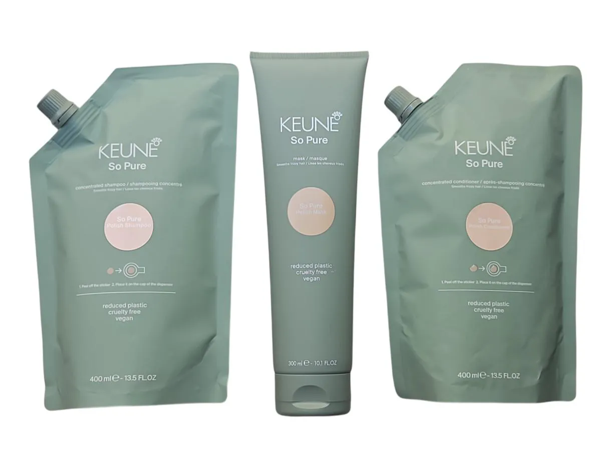 KEUNE SHAMPOO + CONDI + MASK SO PURE POLISH