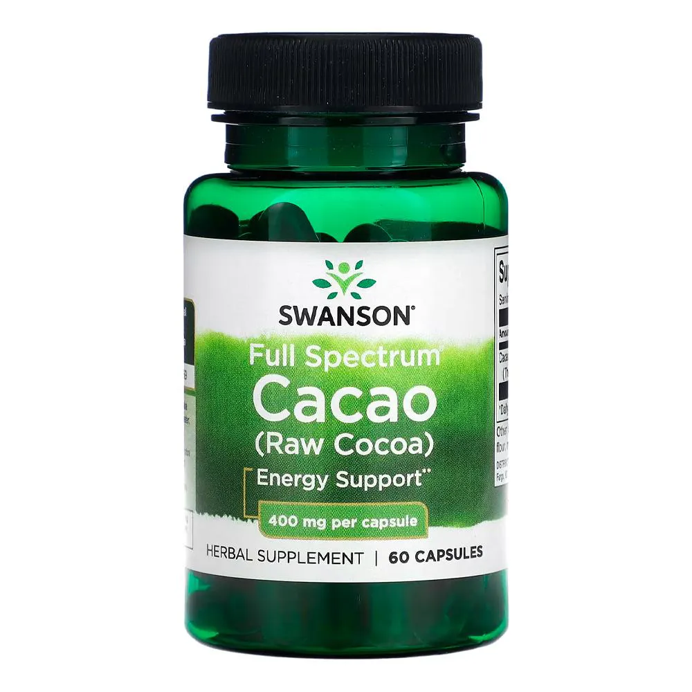 CACAU (RAW COCOA) 400MG SWANSON 60 CáPSULAS IMPORTADO