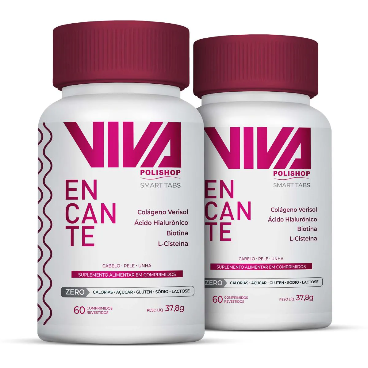 SUPLEMENTO PARA CABELO, PELE E UNHAS ENCANTE VIVA POLISHOP - 2 UNIDADES | 2 UNIDADES